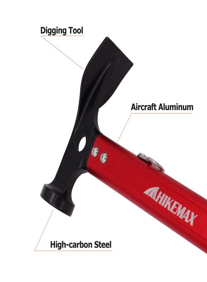 Hikemax Lightweight Outdoor Camping Hammer Aluminum Tent Hammer with Tent Stake Remover, 13-Ounce, Red - Image 3