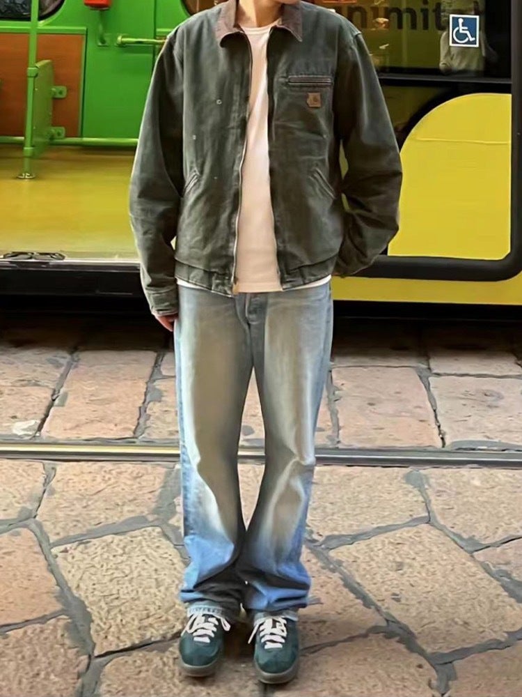 High Quality Ka@H Carha Second-Hand J97 Canvas Ready-To-Wear Washed Jacket Loose Lapel Zipper Jacket - Image 5