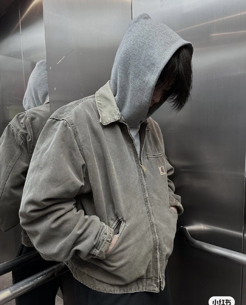 High Quality Ka@H Carha Second-Hand J97 Canvas Ready-To-Wear Washed Jacket Loose Lapel Zipper Jacket - Image 4