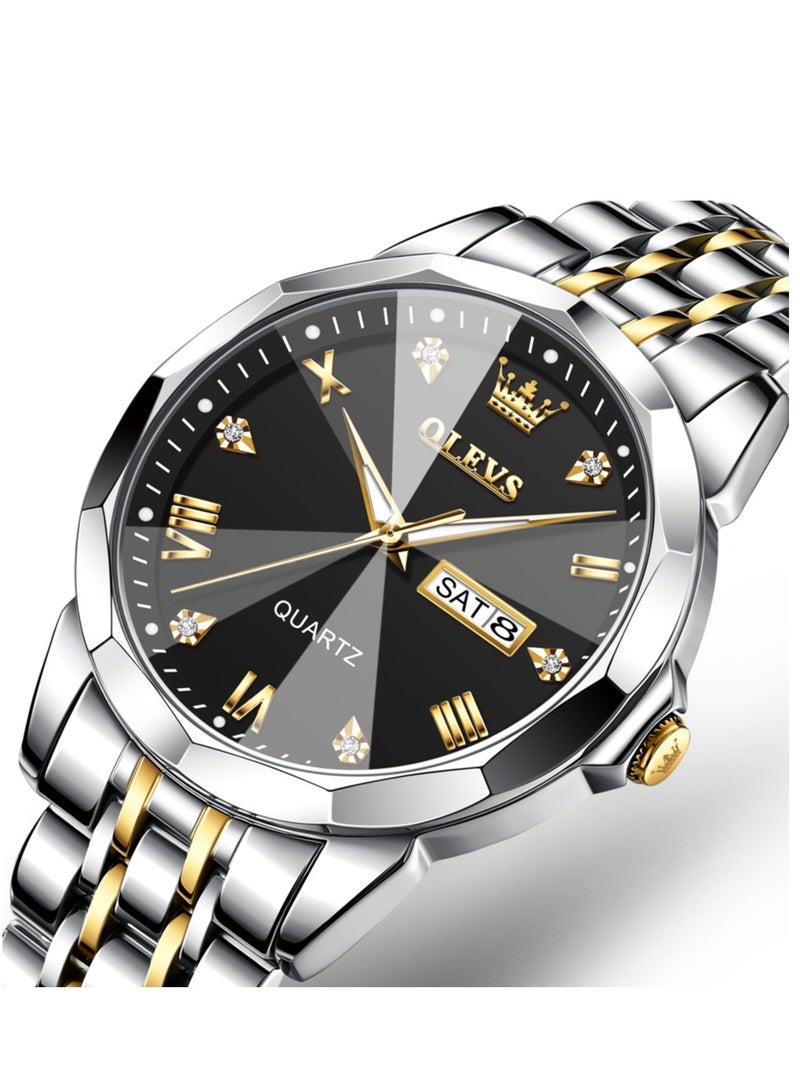 OLEVS Watches For Men Fashion Stainless Steel Quartz Analog Water Resistant Watch 9931 - Image 1