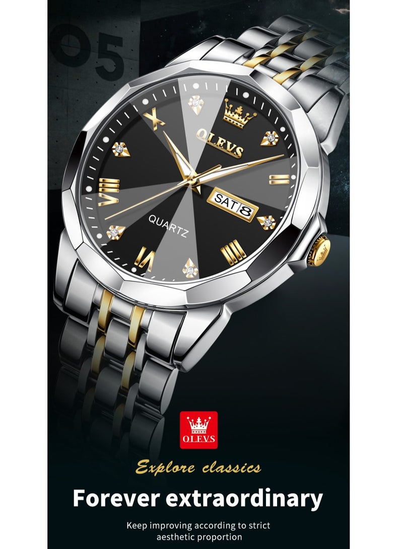 OLEVS Watches For Men Fashion Stainless Steel Quartz Analog Water Resistant Watch 9931 - Image 3