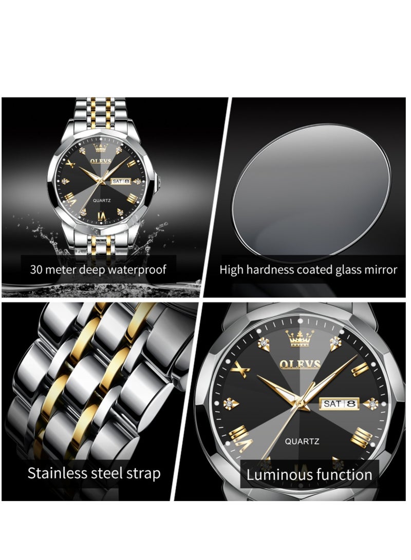 OLEVS Watches For Men Fashion Stainless Steel Quartz Analog Water Resistant Watch 9931 - Image 4