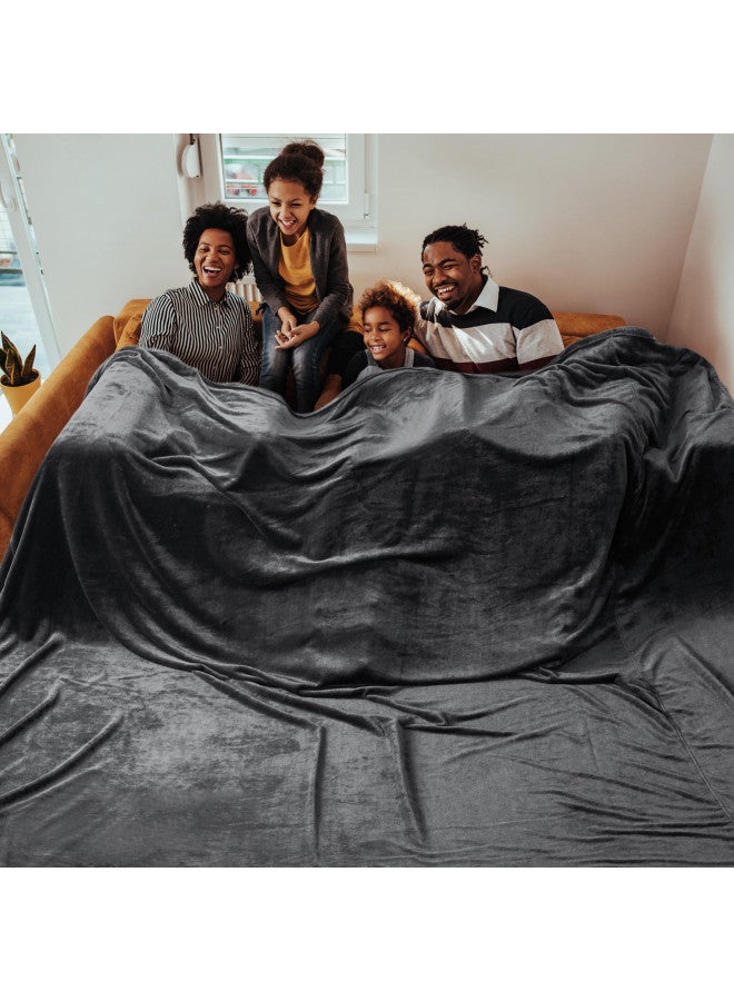 Bedsure Bedsure Fleece Blanket Oversized Blanket Charcoal - 280GSM Soft Lightweight Plush Cozy Blankets for Bed, Sofa, Couch, Travel, Camping, 120x120  - Image 1