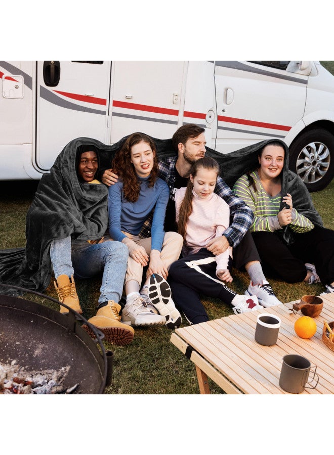 Bedsure Bedsure Fleece Blanket Oversized Blanket Charcoal - 280GSM Soft Lightweight Plush Cozy Blankets for Bed, Sofa, Couch, Travel, Camping, 120x120  - Image 3