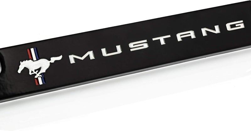 Ford Mustang Pony Black Coated Metal License Plate Frame Holder - Image 3