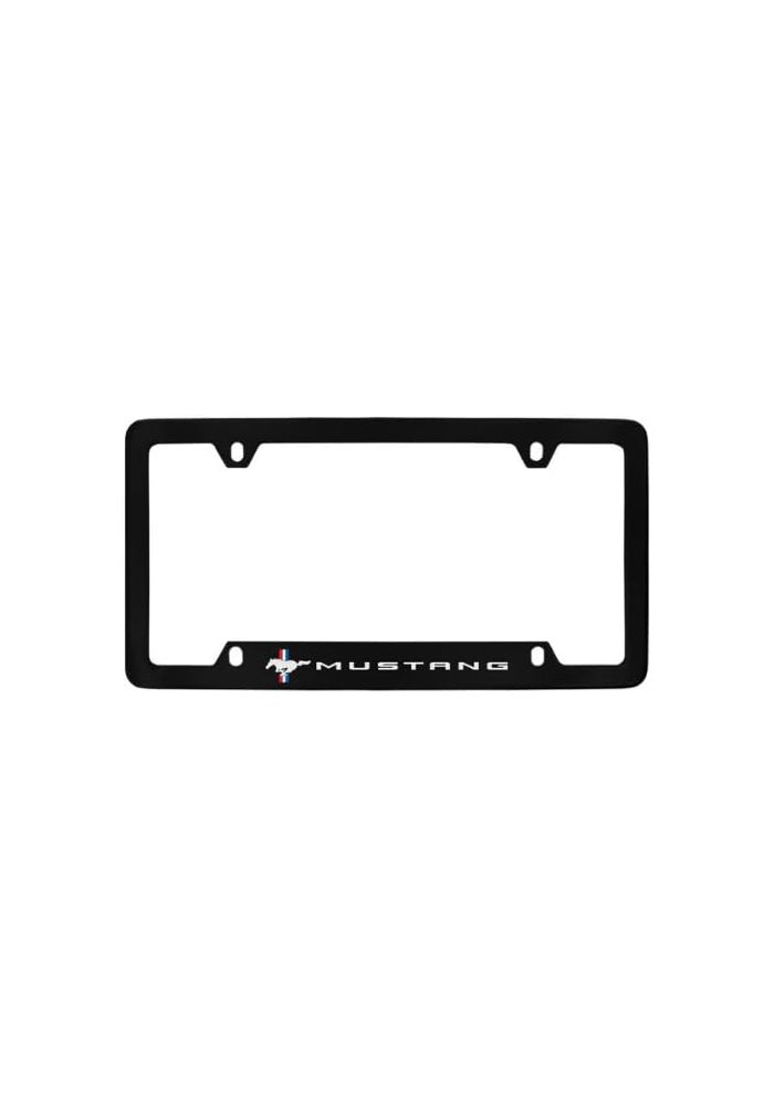 Ford Mustang Pony Black Coated Metal License Plate Frame Holder - Image 2