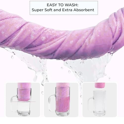 SAFE-O-KID Baby Cute Cartoon Face Hooded Bath Towel, Soft Absorbent Cotton Bath Towel for Kids 0 to 6 Years- Pink - Image 4