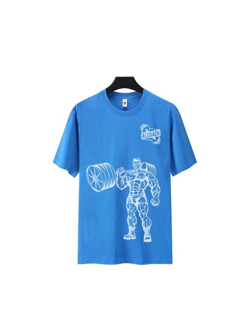 ALCOACH Men's Oversize T-shirt - ALCOACH - NEVER GIVE UP  Printed for exercise, gym and bodybuilding  - Image 2
