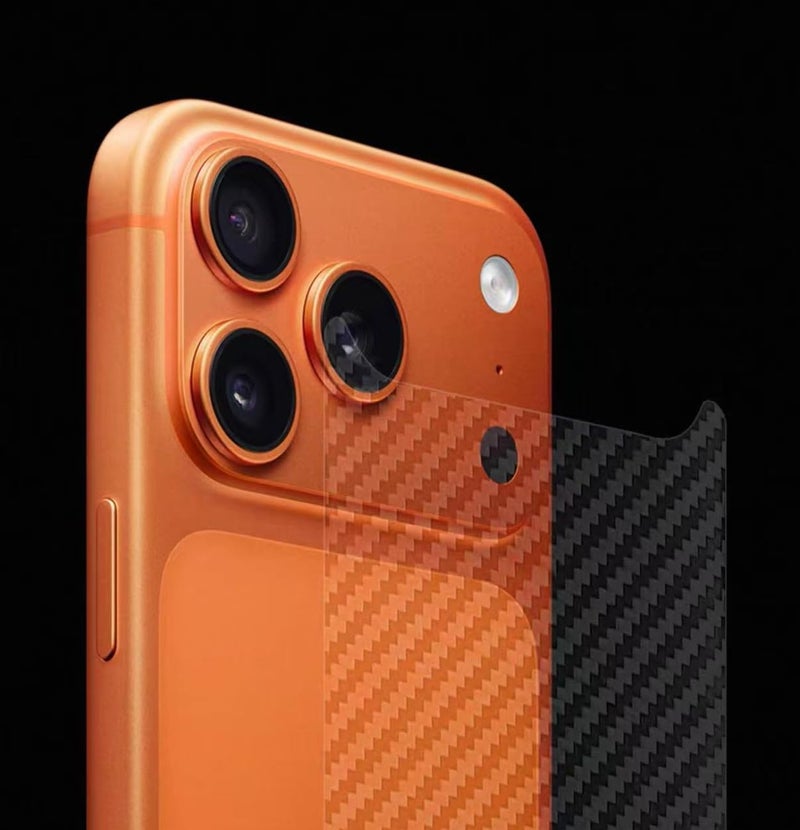 iyanzi for iPhone 17 Pro Max Back Screen Protector 3D Carbon Fiber Ultra Thin Protective Film-2 Packs-Transparent - Image 3