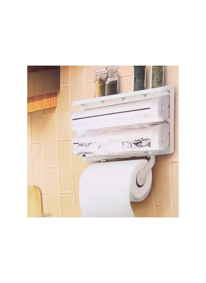 FEND 3 in 1 Kitchen Triple Paper Dispenser Holder For Paper Foil Cling Wrap and Paper Towels.  - Image 3