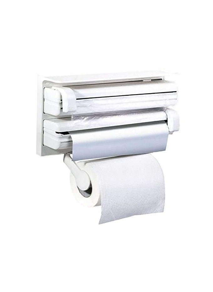 FEND 3 in 1 Kitchen Triple Paper Dispenser Holder For Paper Foil Cling Wrap and Paper Towels.  - Image 1