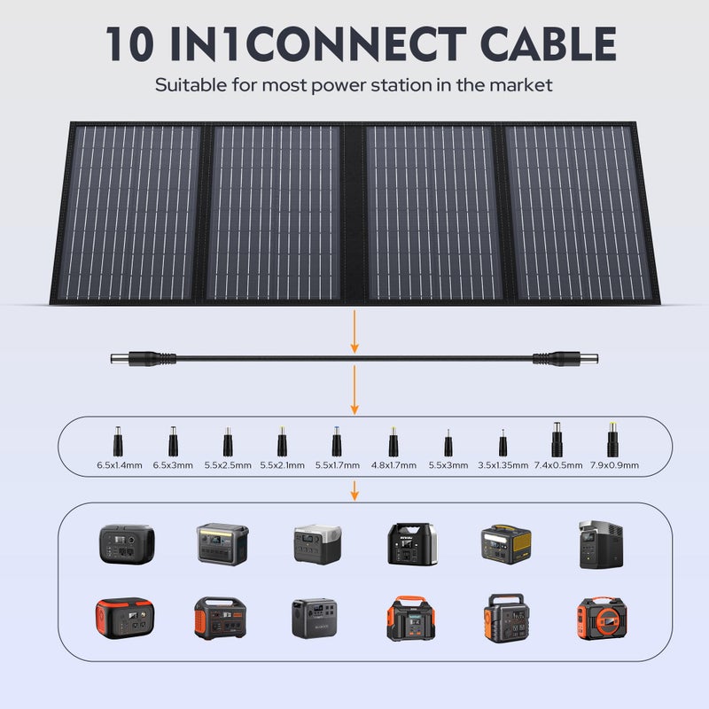 ENGINSTAR 60W Foldable Solar Panel Charger with 18V DC Outlet for Portable Power Stations EnginStar/Jackery/Rockpals/Flashfish, Portable Solar Generator with QC 3.0 for Outdoor Camping Van RV Trip - Image 4