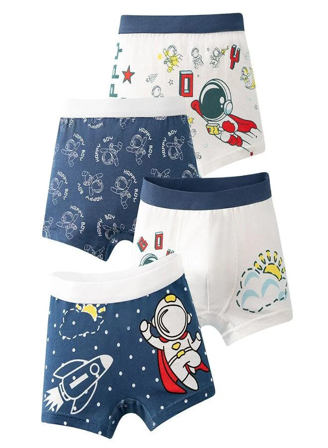 babyqlo Boys Cotton Space Astronaut Boxer Pack of 4