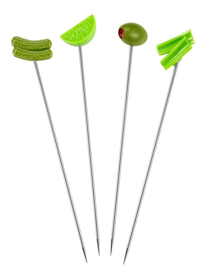 Prodyne - BL-4 Prodyne Bloody Mary Cocktail Skewer, Set of 4, Green - Image 1