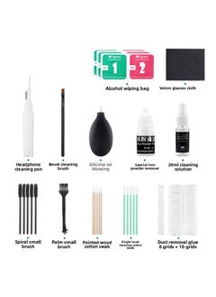 Mobile Phone Screen Cleaner Computer Liquid Wipe Screen Anti-fingerprint Cleaning Spray LCD Screen 2-in -1 Cleaning Set-Color:Headset Cleaning 12-piece Set