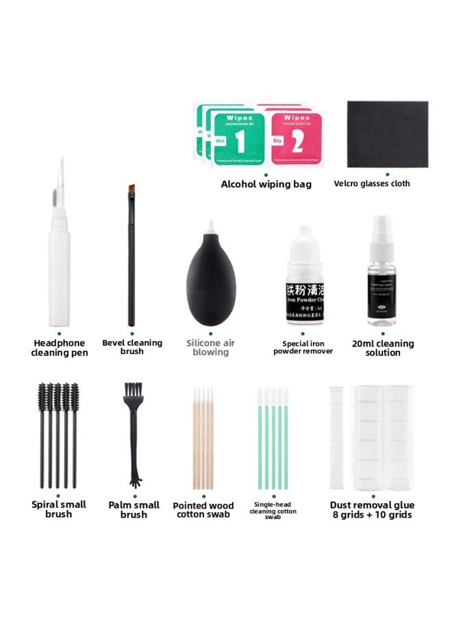 Generic - Mobile Phone Screen Cleaner Computer Liquid Wipe Screen Anti-fingerprint Cleaning Spray LCD Screen 2-in -1 Cleaning Set-Color:Headset Cleaning 12-piece Set - Image 1
