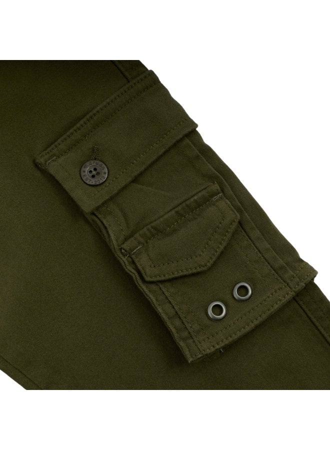 MARWAN Boys Twill Cargo Long Pants with Adjustable Waist Belt, Multi-Pocket Design - Image 4