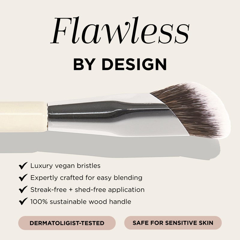 HALEYS Concealer Brush â€“ Cruelty-Free Makeup Brush for Under Eye Concealer & Color Corrector, Flat Precision Brush for Cream, Liquid & Powder Makeup, Smooth Streak-Free Blending - Image 4