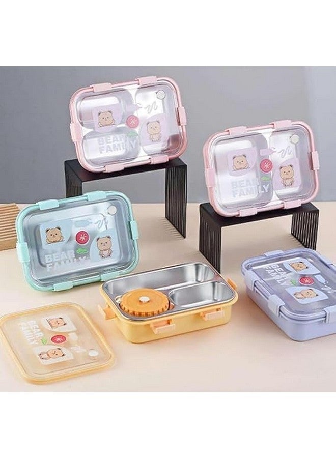 VAGMI 3 Compartment Leak-Proof BPA Free Stainless Steel, Lunch Box for Kids/School & Office - 700 ml (Pack of 1) - Image 4