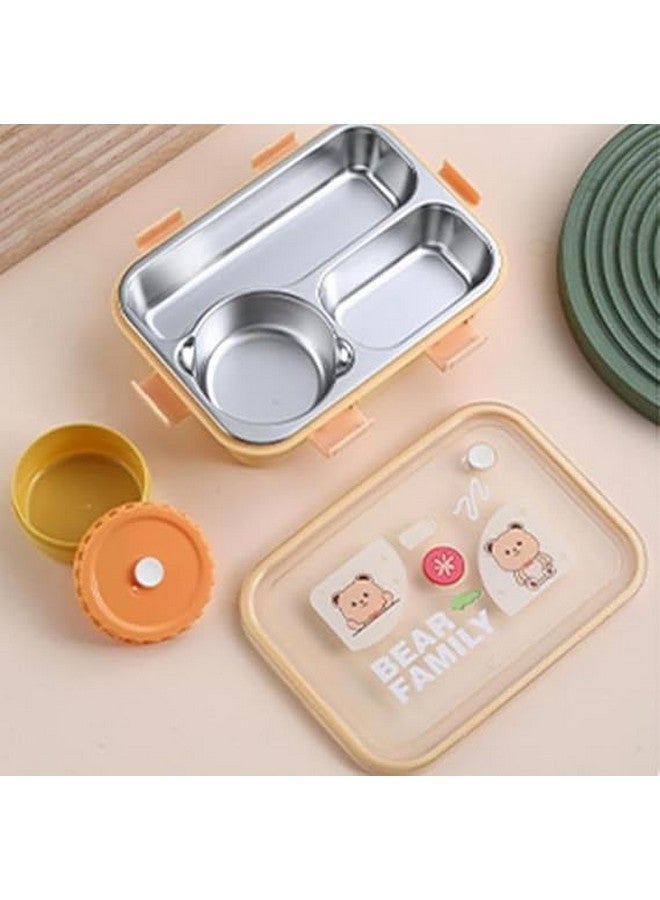 VAGMI 3 Compartment Leak-Proof BPA Free Stainless Steel, Lunch Box for Kids/School & Office - 700 ml (Pack of 1) - Image 2