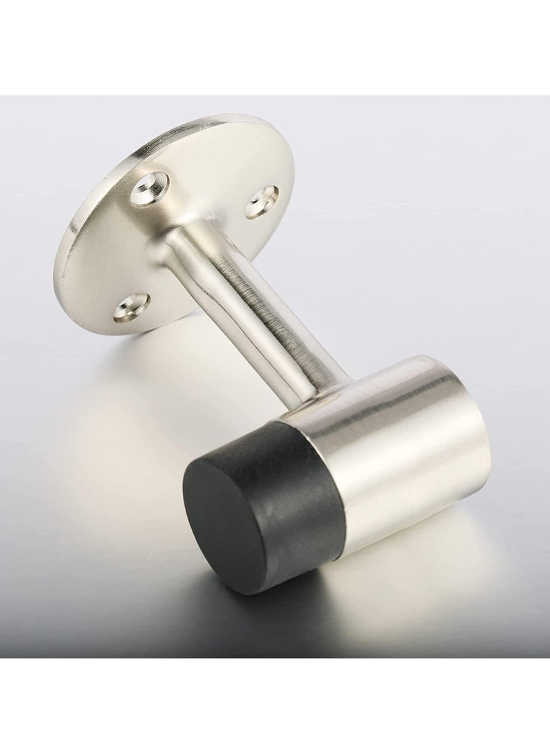 SYOSI 2 Packs Door Stops Rubber Black Door Stop Modern Chrome Silver Door Stopper Floor Mount Door Stop Heavy Duty Door Stopper with Rubber Bumper  - Image 5