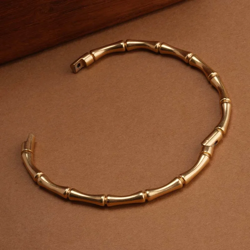 Palmonas  PALMONAS Golden Bamboo Bangle Bracelet for Women | 18K Gold Plated, Waterproof & Anti-Tarnish for Women | Best Price UAE