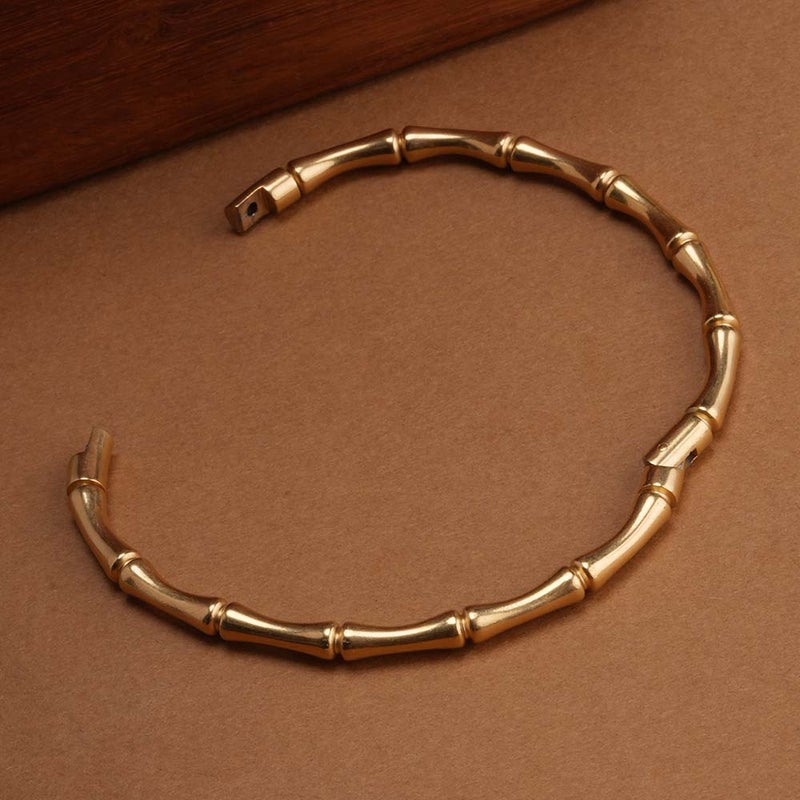 Palmonas 18K Gold Tone Plated Golden Bamboo Bracelet For Women - Waterproof & Anti-Tarnish - Image 3
