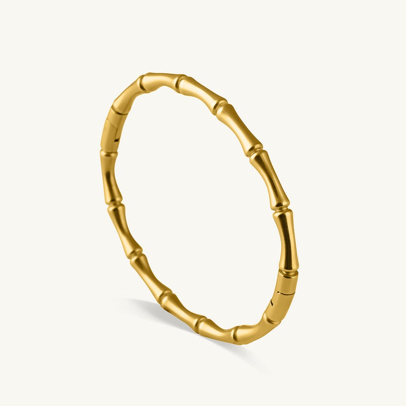 Palmonas 18K Gold Tone Plated Golden Bamboo Bracelet For Women - Waterproof & Anti-Tarnish - Image 1