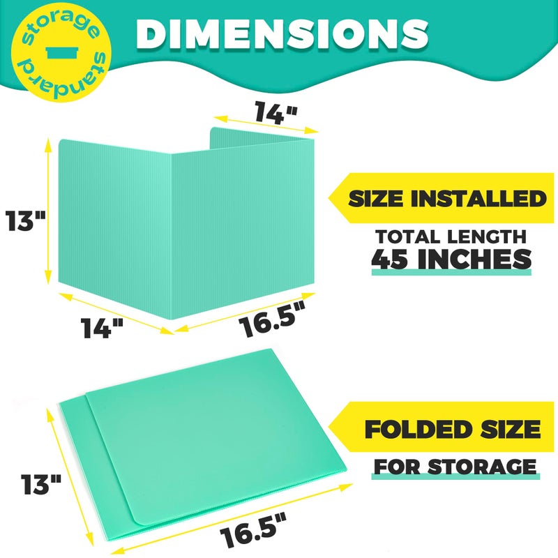 Storage Standard 16 Pack Desk Privacy Folders for Students Desk Divider - Designer Pastel Color Privacy Folders for Students - Easy to Clean Strong Plastic Privacy Shield Desk Dividers for Students Classroom Supplies - Image 5