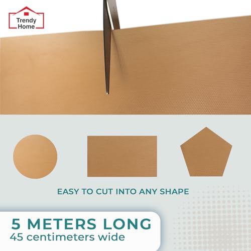 Senego by Trendy Home Anti-Slip Mat for Kitchen (45 cm x 5 m), Food Grade & Washable, Mat for Fridge, Shelves, Cupboards, EVA Shelf Liner Sheet for Drawers & Wardrobe (Diamond Texture, Beige) - Image 4