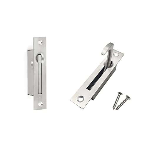 Dontay Pocket Door Handle, 3.75" Edge Pull, Stainless Steel, Flush Mount Door Pull for Pocket Sliding Door, Cabinets, and Drawers (1, Brushed Nickel) - Image 1