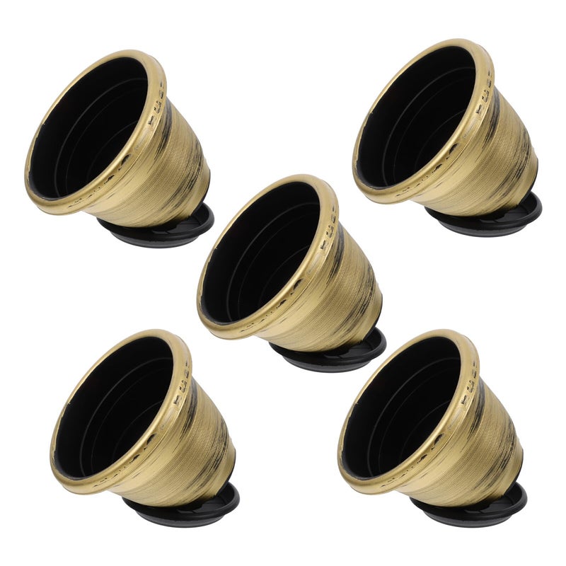 5 Pcs 22cm Round Plant Pots with Drainage Tray Thickened Decorative Indoor Garden Planters - Image 2