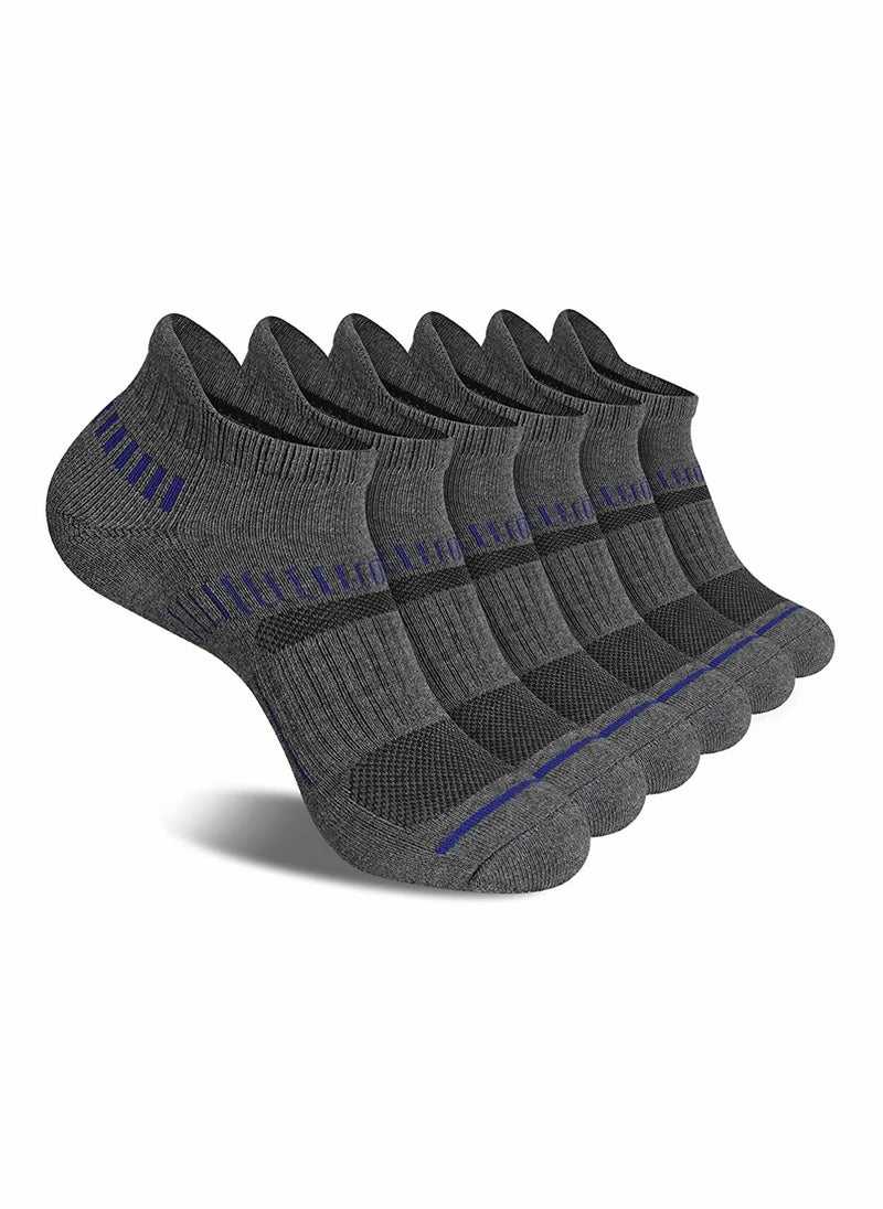KASTWAVE Mens Ankle Socks，Low Cut Athletic Tab Socks(Gray)  - Image 1