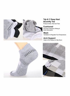 KASTWAVE Mens Ankle Socks，Low Cut Athletic Tab Socks(Gray)  - Image 2