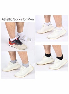 KASTWAVE Mens Ankle Socks，Low Cut Athletic Tab Socks(Gray)  - Image 5