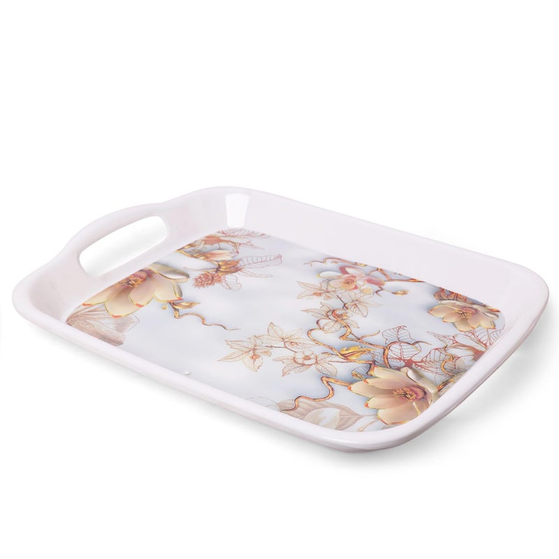 Home Pro Home-Pro - Melamine Serving Tray Set of 2 | 2 Different Sizes | Fancy Design | Ideal for Serving Snacks/Tea/Coffee | Tray Medium & Large Sizes - Image 4