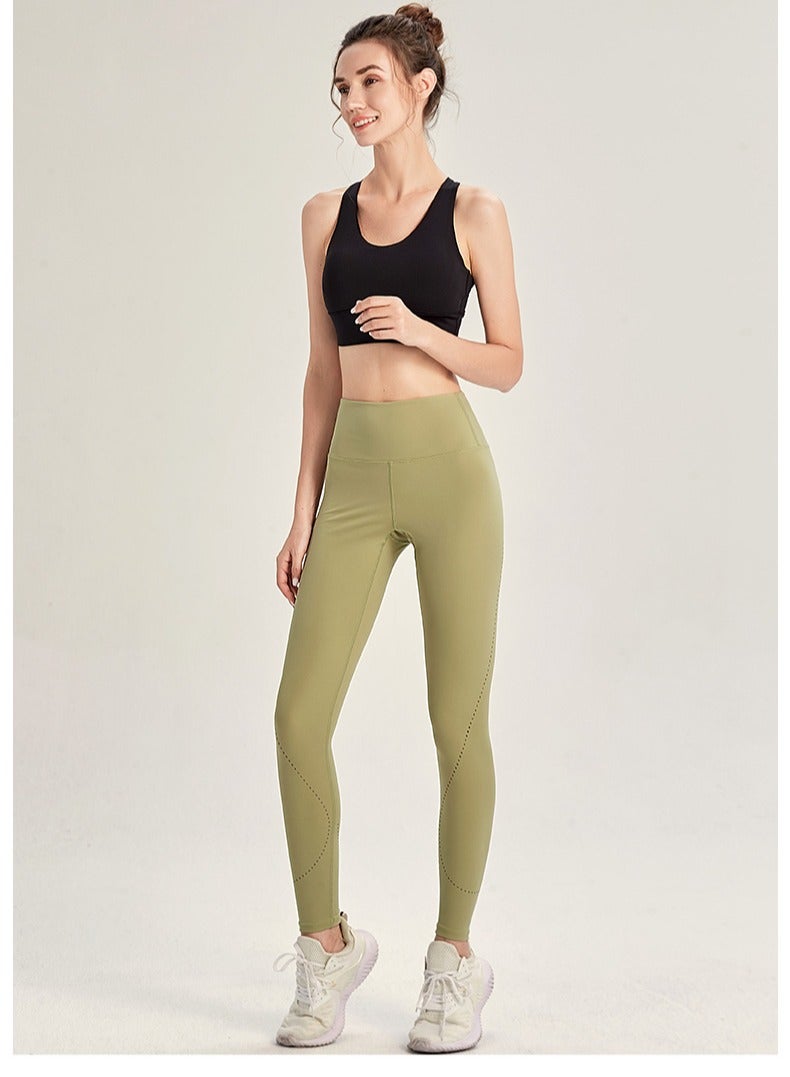 Solid Stretch Yoga Pants Green