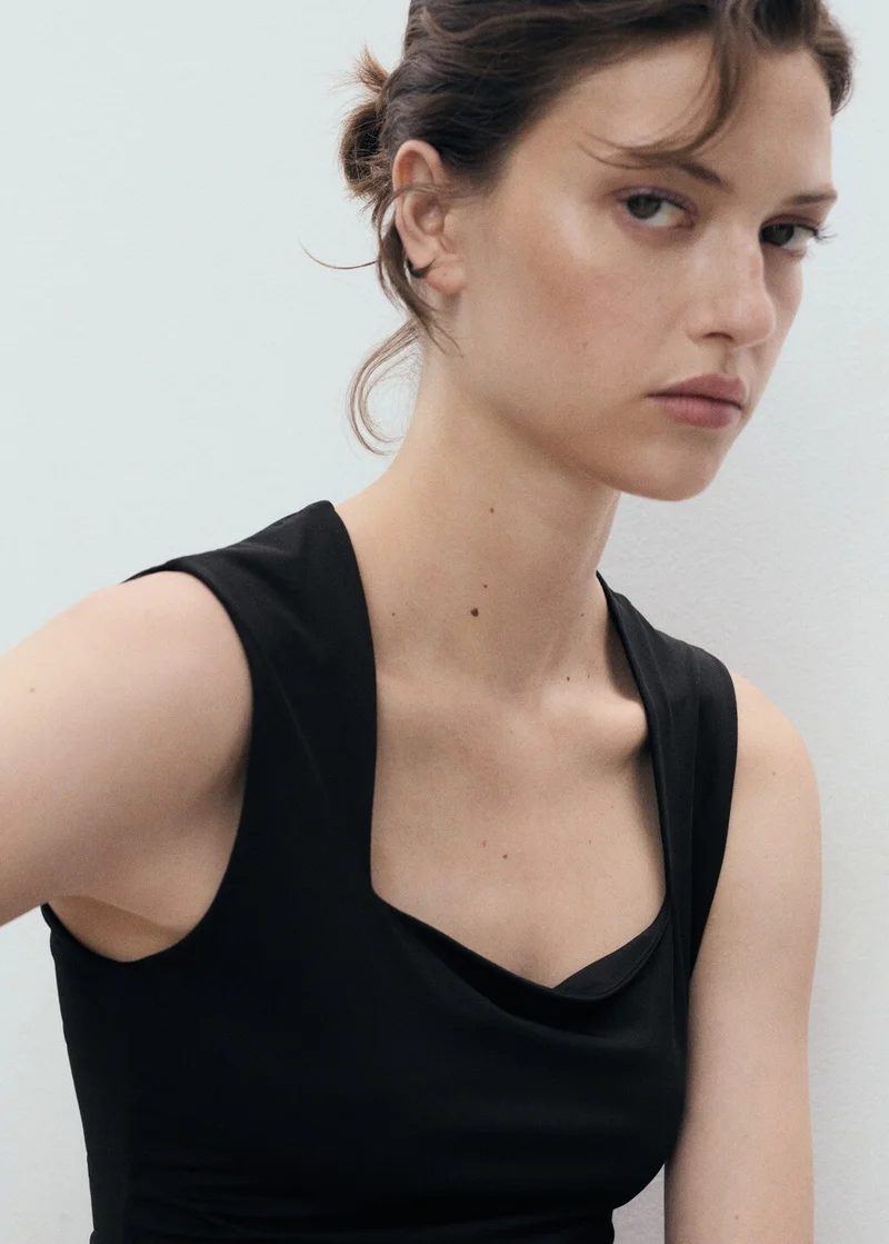MANGO Fitted Top With Wide Straps