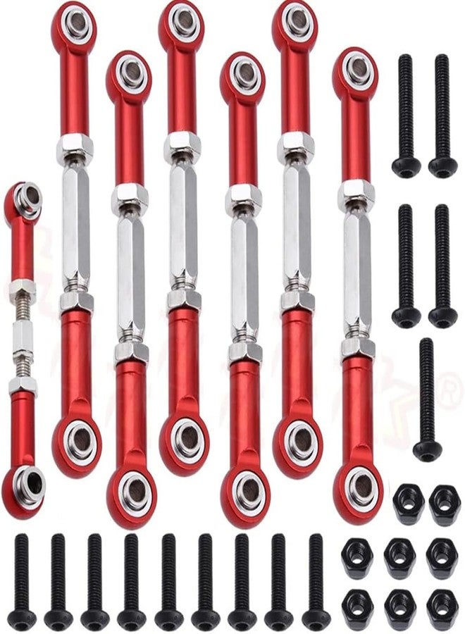 UURCSKY Aluminum Turnbuckles Camber Link Rod Ends Sets for 1/10 Slash 2WD 4X4/Hoss 2WD 4X4/Rustler 2WD 4X4/Stampede 2WD 4X4 Upgrade Parts RC Truck 7pcs/Set(Red) - Image 1
