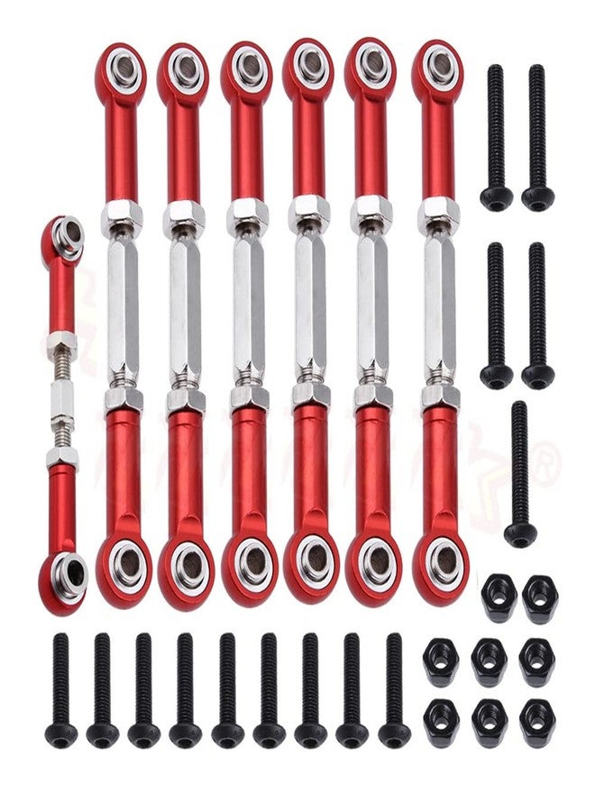 UURCSKY Aluminum Turnbuckles Camber Link Rod Ends Sets for 1/10 Slash 2WD 4X4/Hoss 2WD 4X4/Rustler 2WD 4X4/Stampede 2WD 4X4 Upgrade Parts RC Truck 7pcs/Set(Red) - Image 3