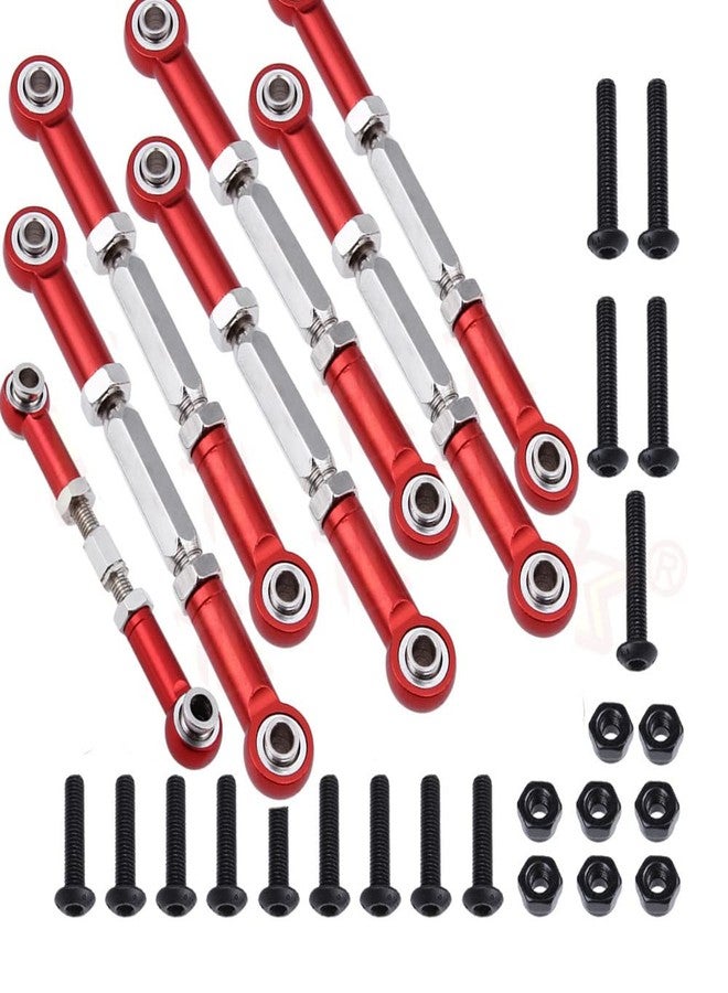 UURCSKY Aluminum Turnbuckles Camber Link Rod Ends Sets for 1/10 Slash 2WD 4X4/Hoss 2WD 4X4/Rustler 2WD 4X4/Stampede 2WD 4X4 Upgrade Parts RC Truck 7pcs/Set(Red) - Image 2
