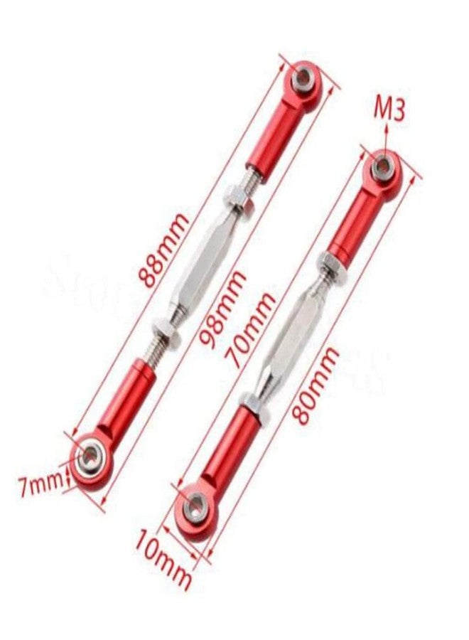 UURCSKY Aluminum Turnbuckles Camber Link Rod Ends Sets for 1/10 Slash 2WD 4X4/Hoss 2WD 4X4/Rustler 2WD 4X4/Stampede 2WD 4X4 Upgrade Parts RC Truck 7pcs/Set(Red) - Image 4