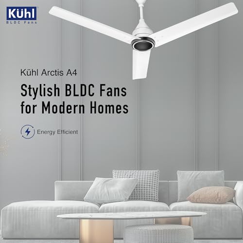KUHL Arctis A4 1200 mm BLDC 65% Power Saving BLDC Ceiling Fan With Remote | BEE 5 Star Rated & ISI Marked | High Air Flow | 5 Year Warranty on Motor | White Dual - Image 2