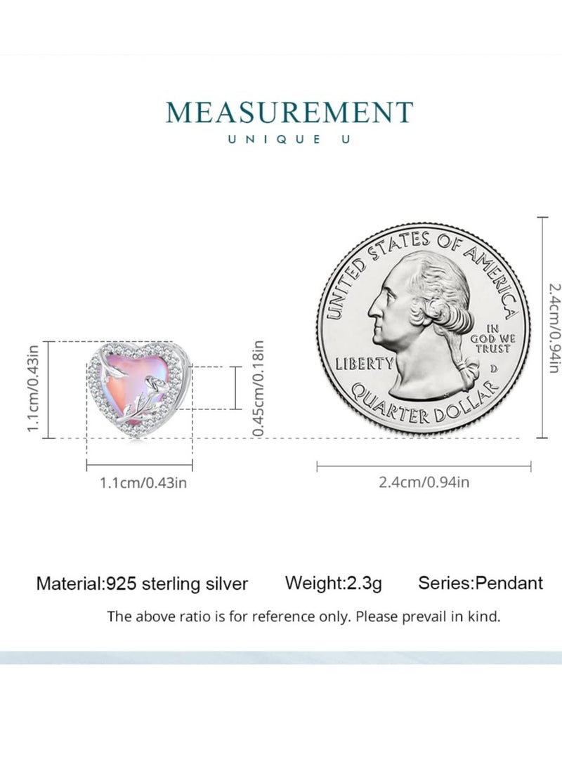 Excefore 925 Sterling Silver Charms, Bead Charms for Bracelets, Heart Charms for Women Girls Bracelets, Family Tree Charms Jewelry Gift for Women Girls (Heart) - Image 3