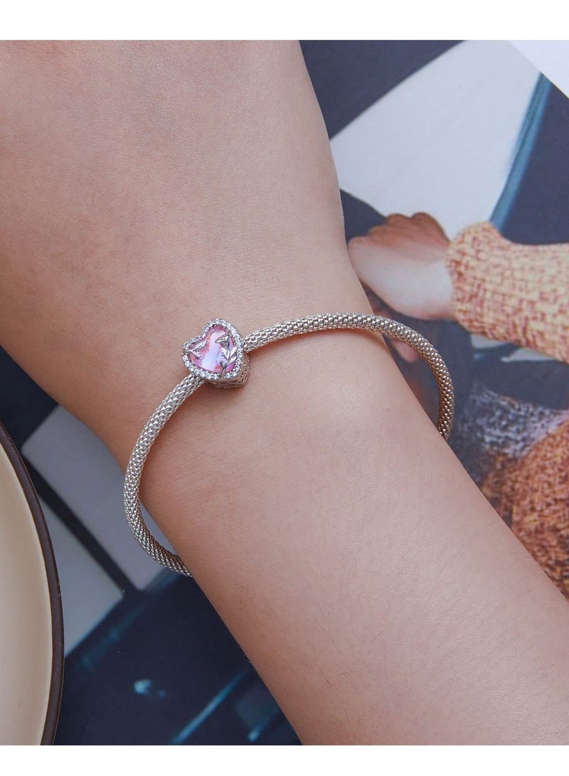 Excefore 925 Sterling Silver Charms, Bead Charms for Bracelets, Heart Charms for Women Girls Bracelets, Family Tree Charms Jewelry Gift for Women Girls (Heart) - Image 5