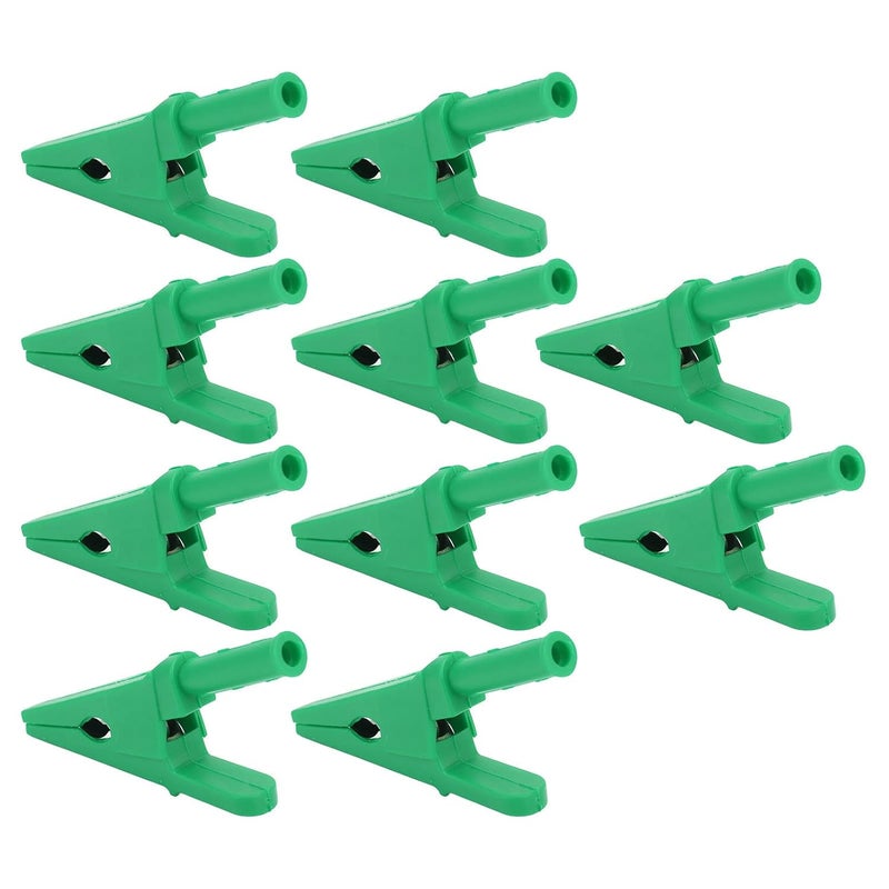 Power Test Clip 10Pcs Set, 20mm Opening Electrical Test Clamp with 4mm Jack, 30A 1000V Insulated Safety Type Test Clip - Good Conductivity Brass, Multi - Purpose for Circuit Test (Green) - Image 4