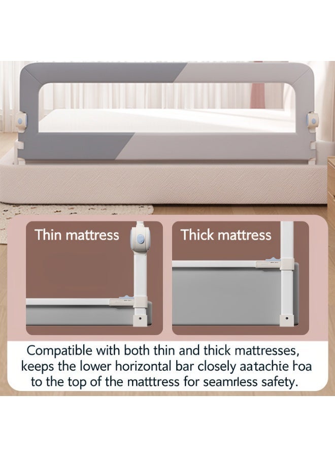 واي آند دي حاجز سرير للأطفال الصغار، حاجز أمان لأسرة الأطفال، حواجز سرير للأطفال الصغار مع تثبيت معزز، حاجز أمان قابل للتعديل والطي لأسرة مزدوجة، كاملة، كوين وكينغ - Image 4