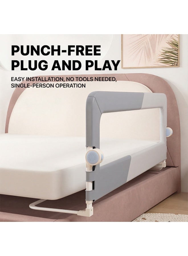 واي آند دي حاجز سرير للأطفال الصغار، حاجز أمان لأسرة الأطفال، حواجز سرير للأطفال الصغار مع تثبيت معزز، حاجز أمان قابل للتعديل والطي لأسرة مزدوجة، كاملة، كوين وكينغ - Image 3