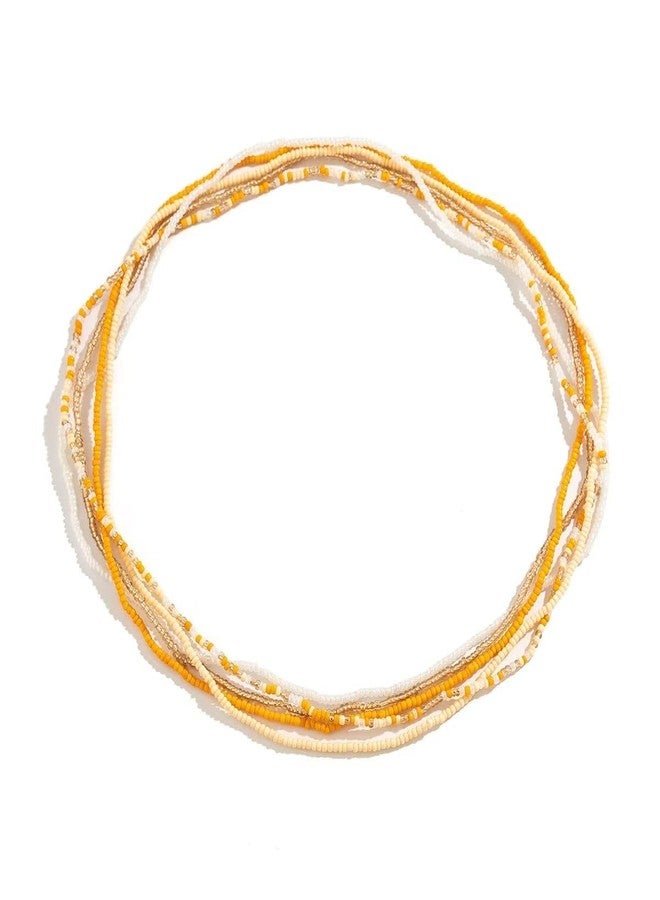 Blue Drop Sexy Rice Beaded Waist Chain Summer Beach Colorful Layered Belly Body Chain Bikini Body Belly Chains Bohemia Jewelry Gifts For Women - Orange - Image 1