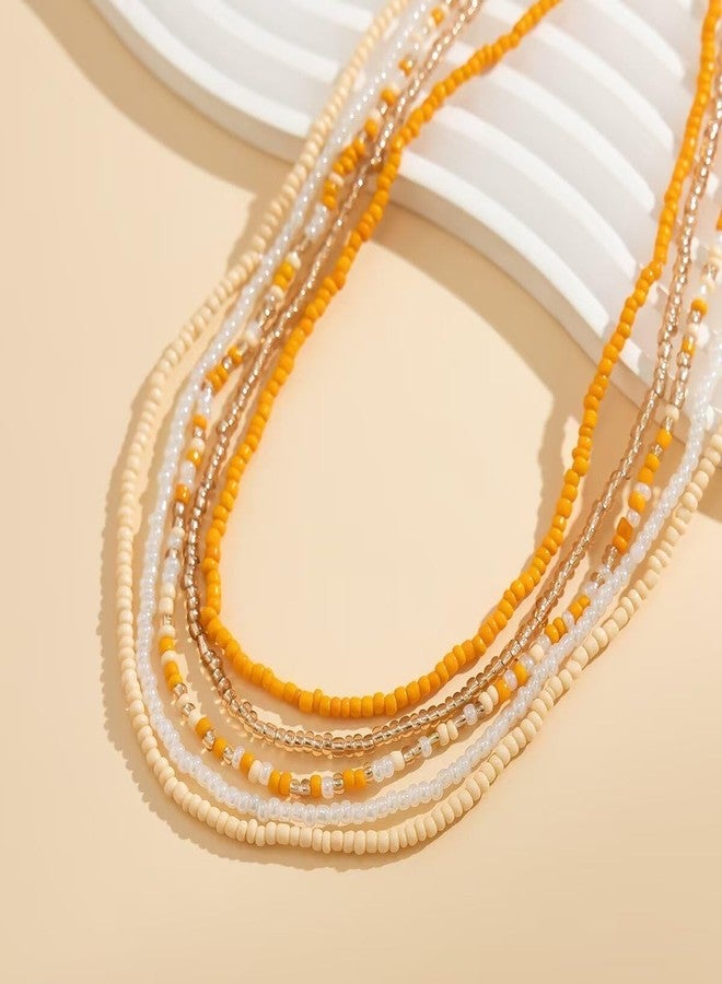 Blue Drop Sexy Rice Beaded Waist Chain Summer Beach Colorful Layered Belly Body Chain Bikini Body Belly Chains Bohemia Jewelry Gifts For Women - Orange - Image 5